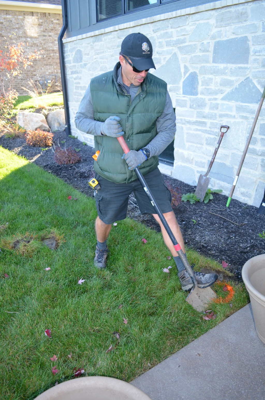 Chris with shovel