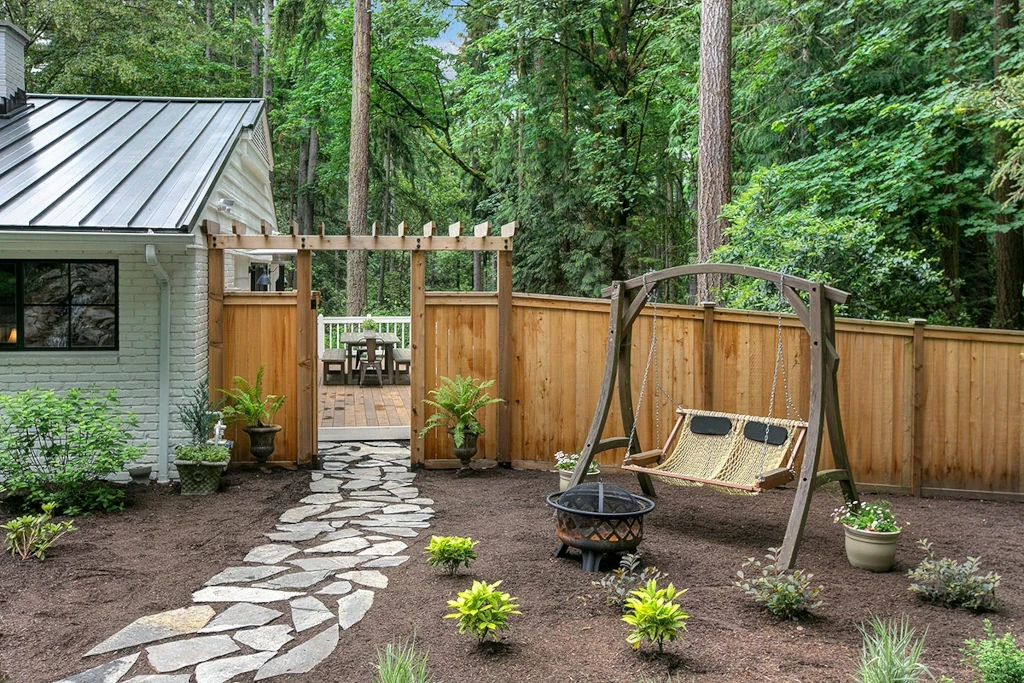 Enanai stone path and plant design