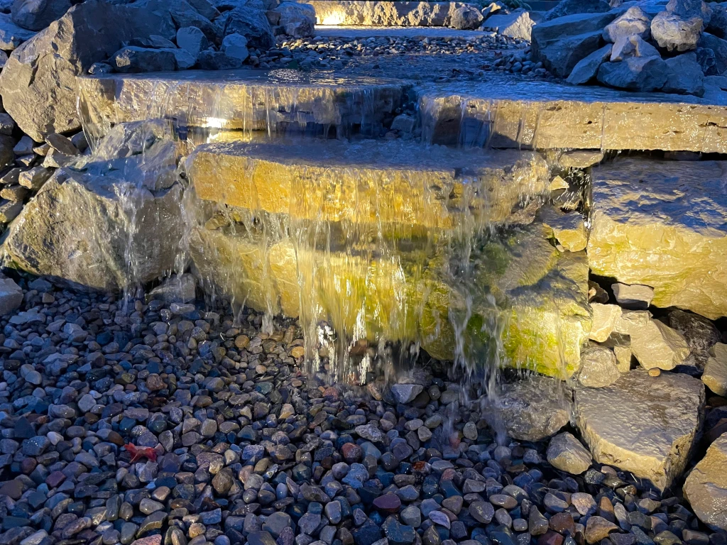 Huntertown waterfall night time closeup